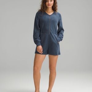 Ribbed Soft-stream Long-Sleeve Romper